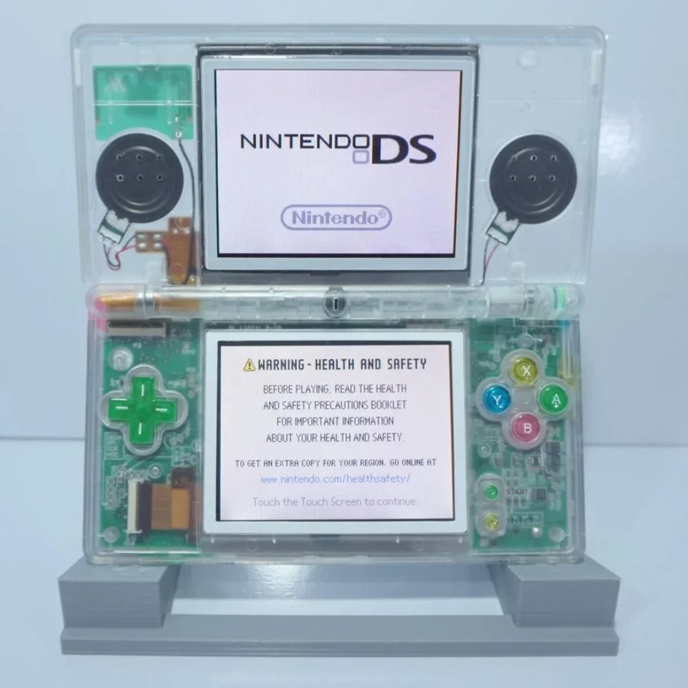 Nintendo DS Lite Transparent Clear Handheld Game System with Rainbow Buttons